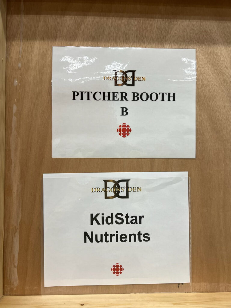 sign for KidStar Nutrients audition for Dragons' Den